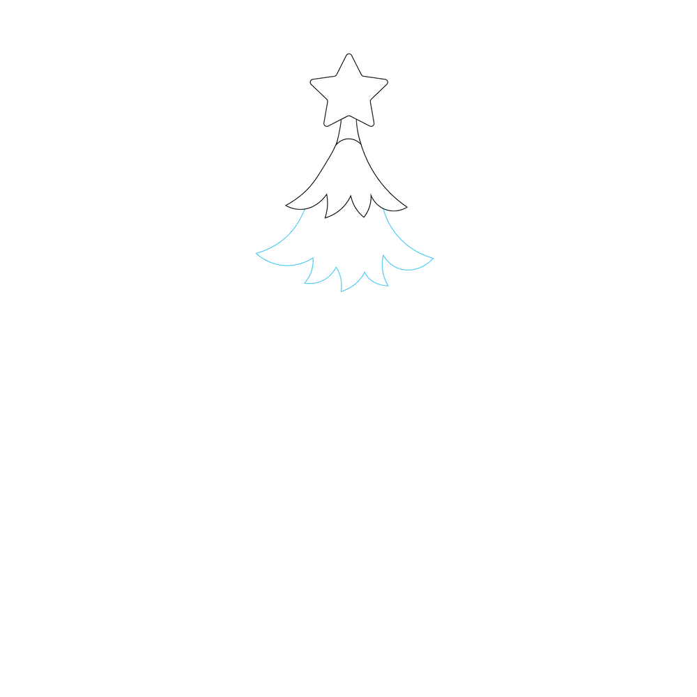 How to Draw A Christmas Tree Step by Step Step  3