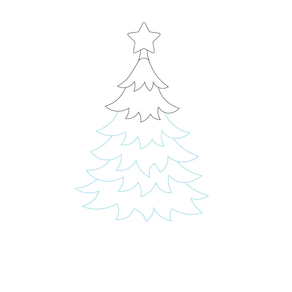 How to Draw A Christmas Tree Step by Step Step  4