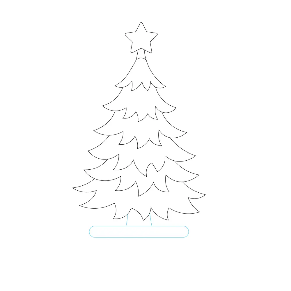 How to Draw A Christmas Tree Step by Step Step  5