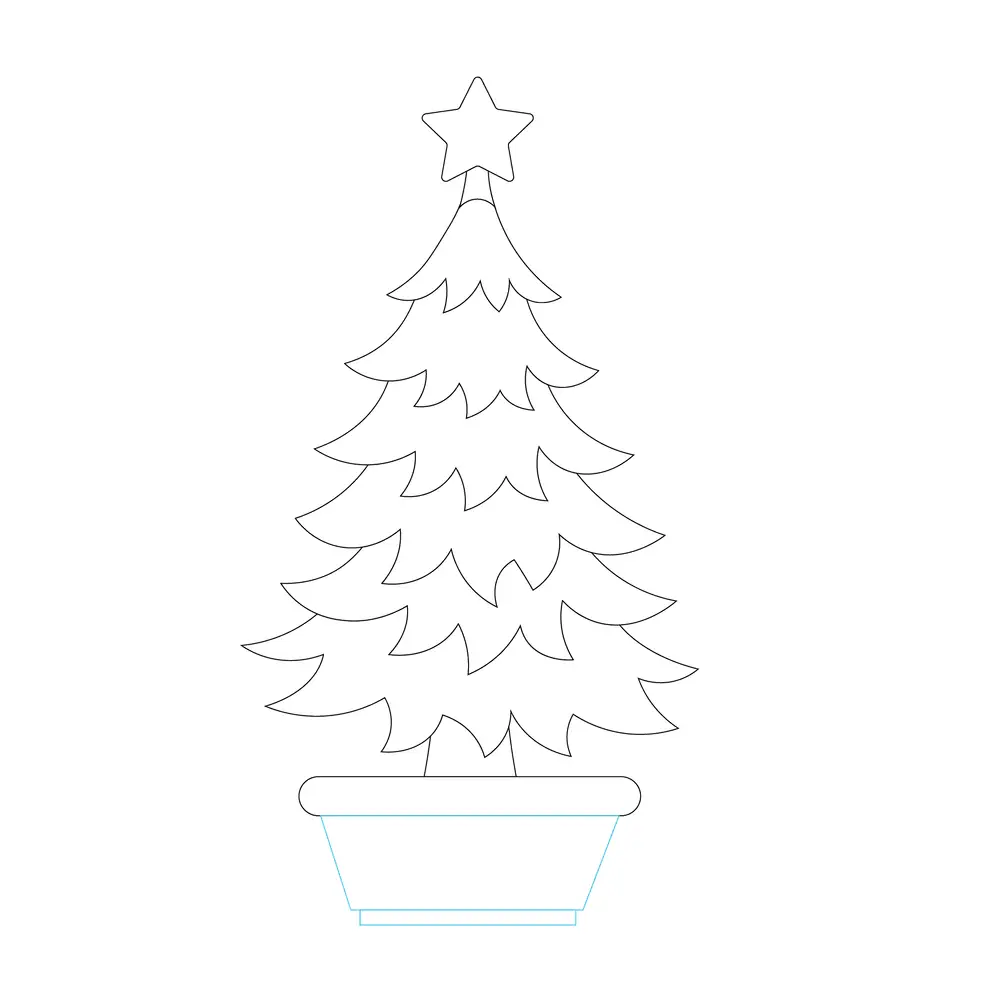 How to Draw A Christmas Tree Step by Step Step  6
