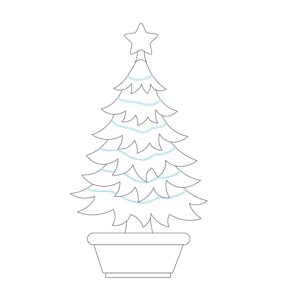 How to Draw A Christmas Tree Step by Step Step  7