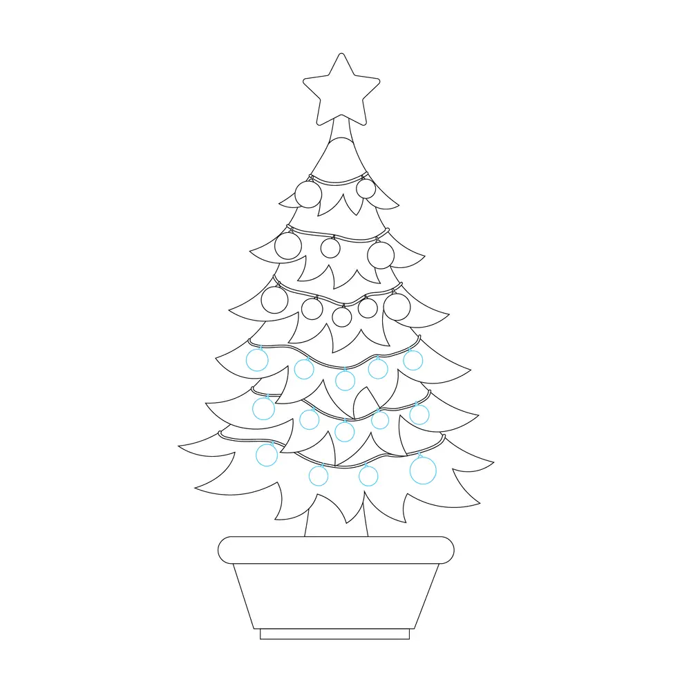 How to Draw A Christmas Tree Step by Step Step  9
