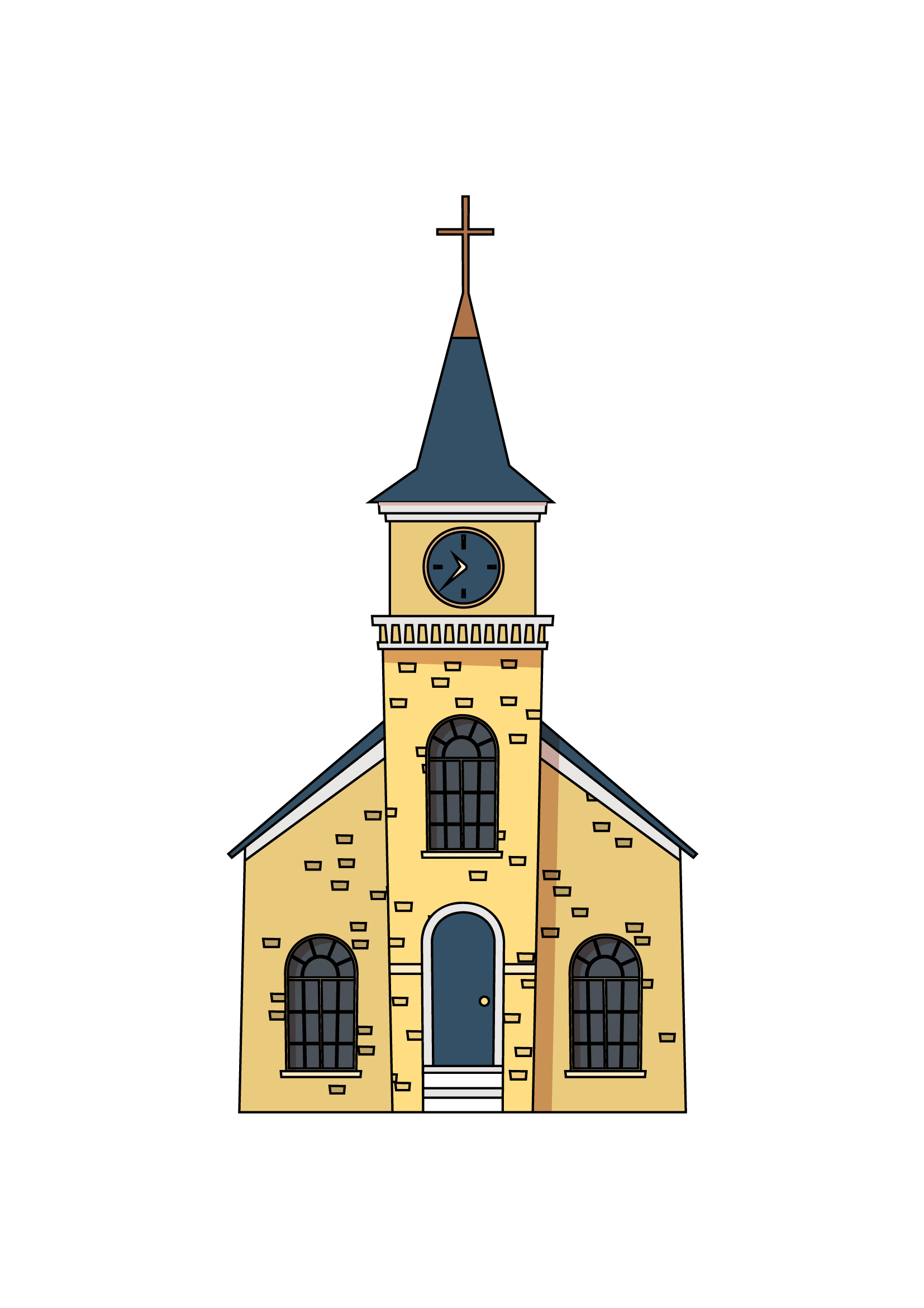 How to Draw A Church Step by Step Printable