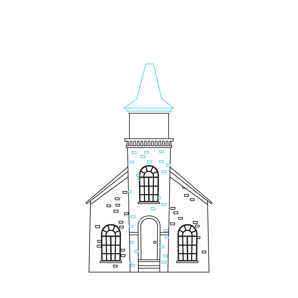 How to Draw A Church Step by Step Step  10
