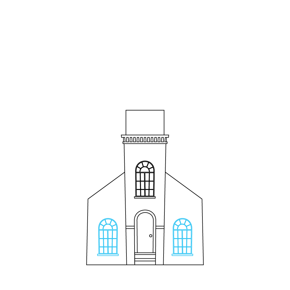 How to Draw A Church Step by Step Step  8