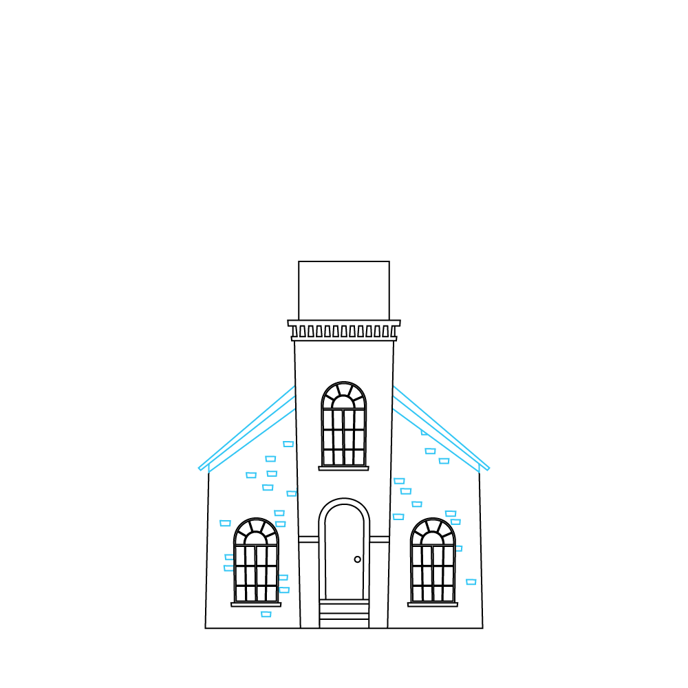 How to Draw A Church Step by Step Step  9