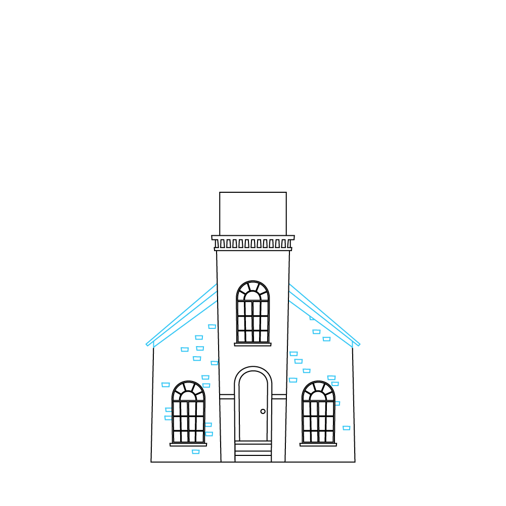 How to Draw A Church Step by Step