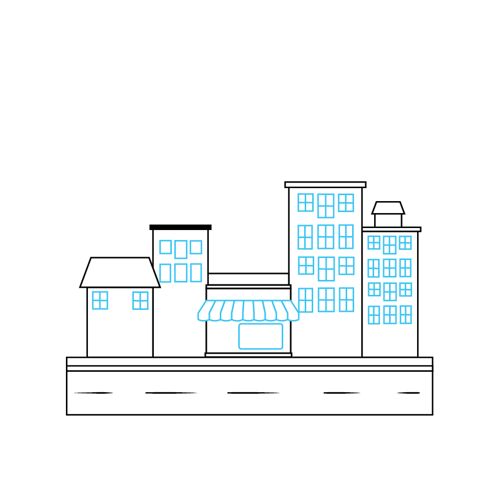 How to Draw A City Step by Step Step  6