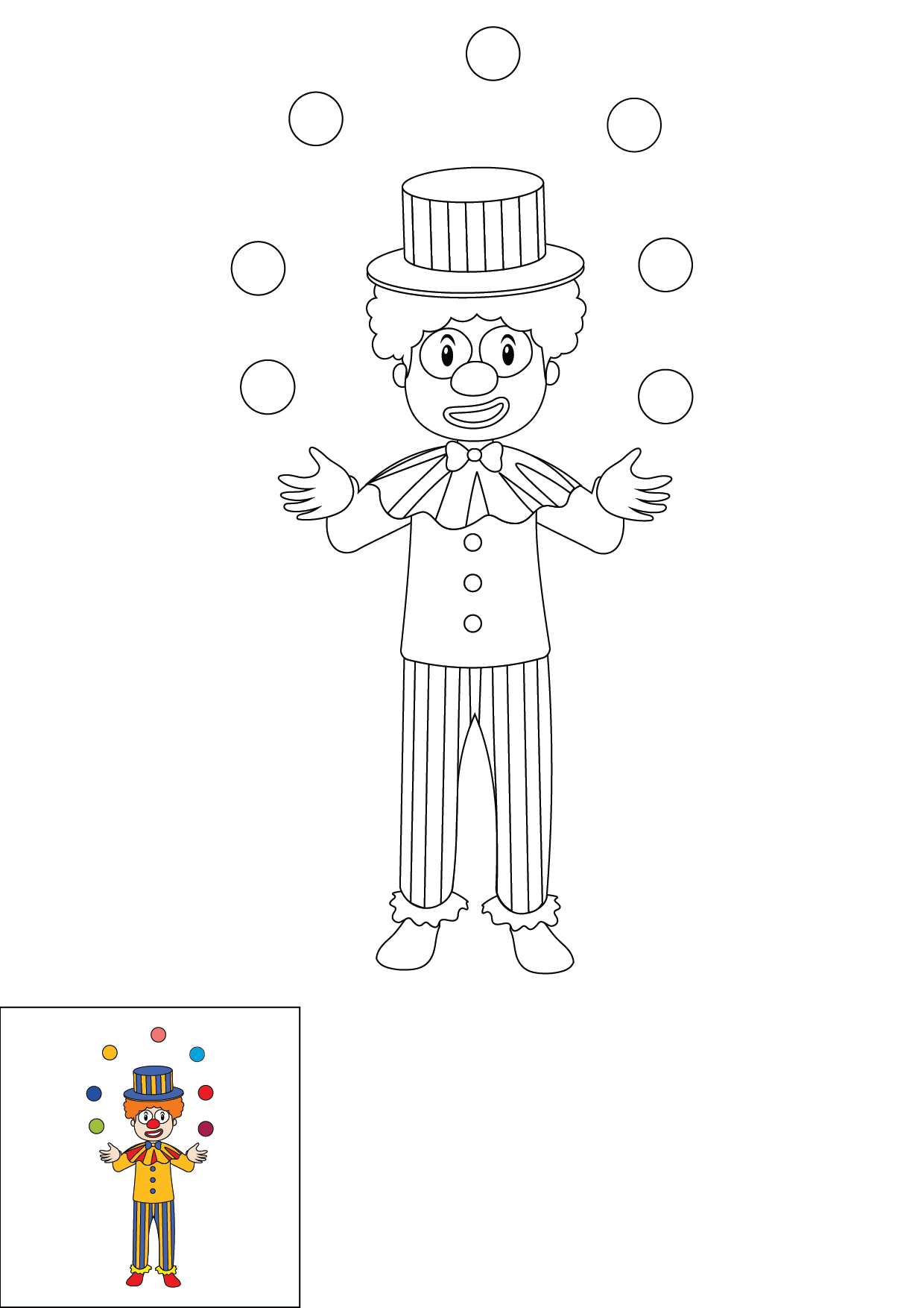How to Draw A Clown Step by Step Printable Color