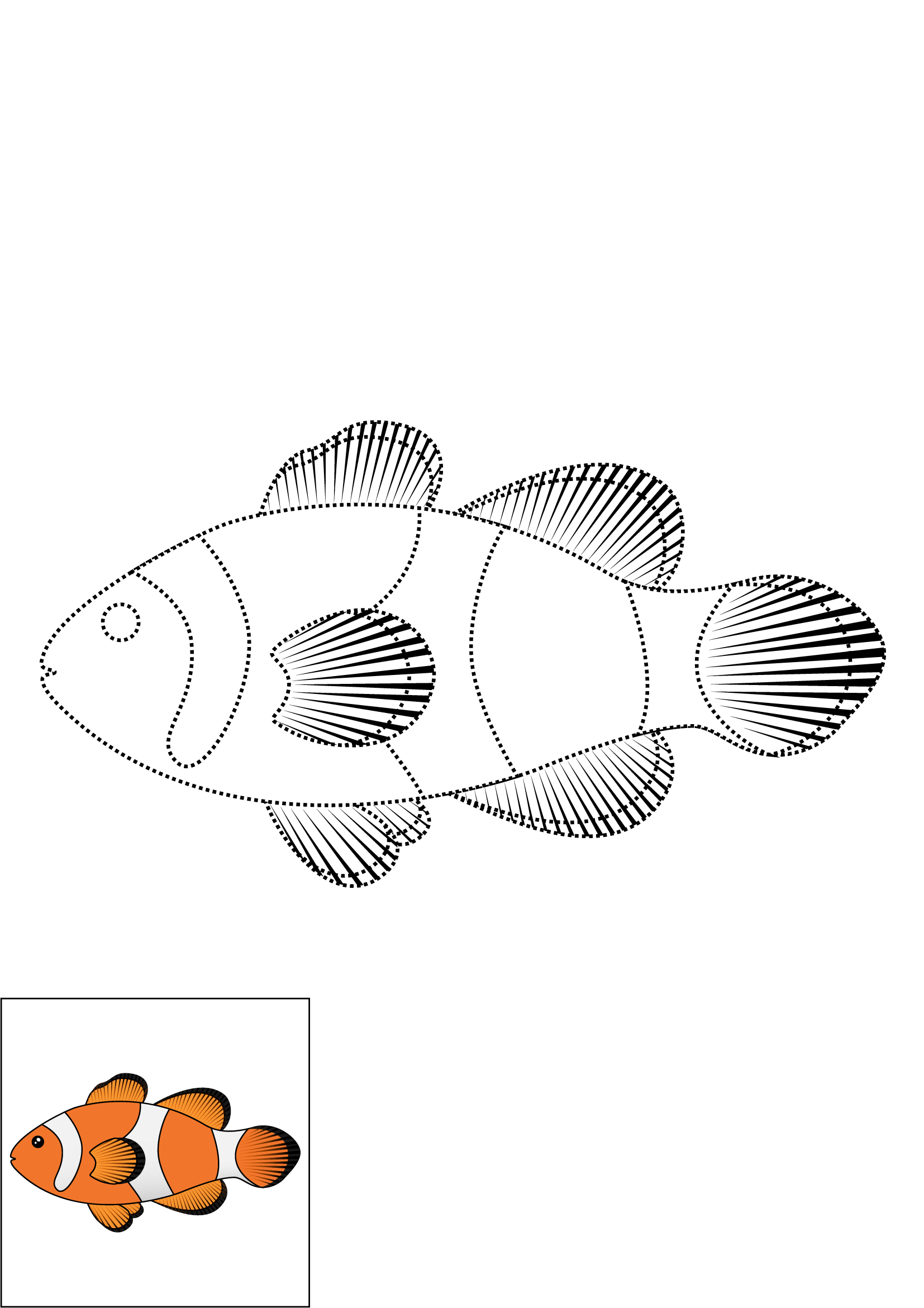 How to Draw A Clownfish Step by Step Printable Dotted