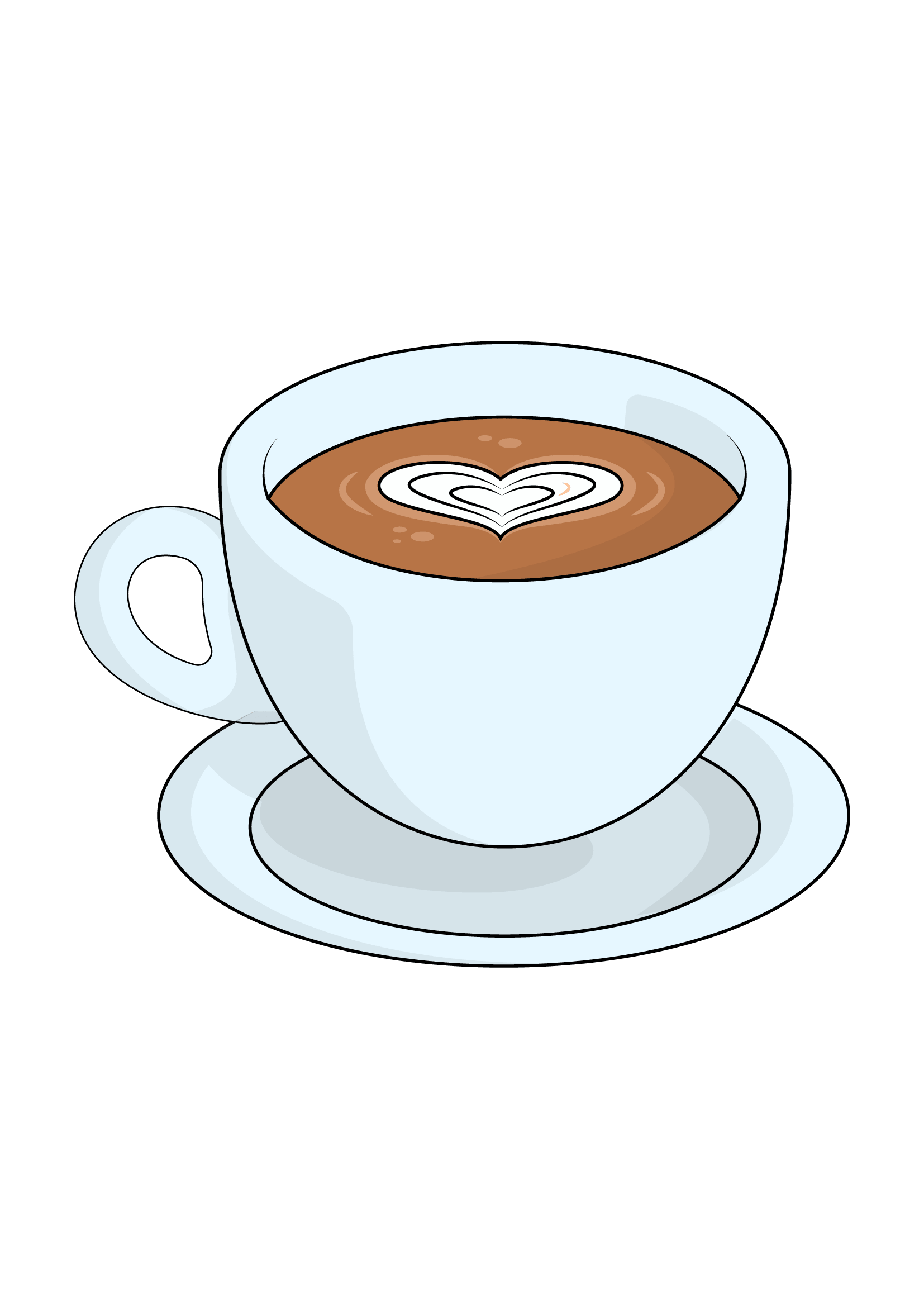 How to Draw A Coffee Cup Step by Step Printable