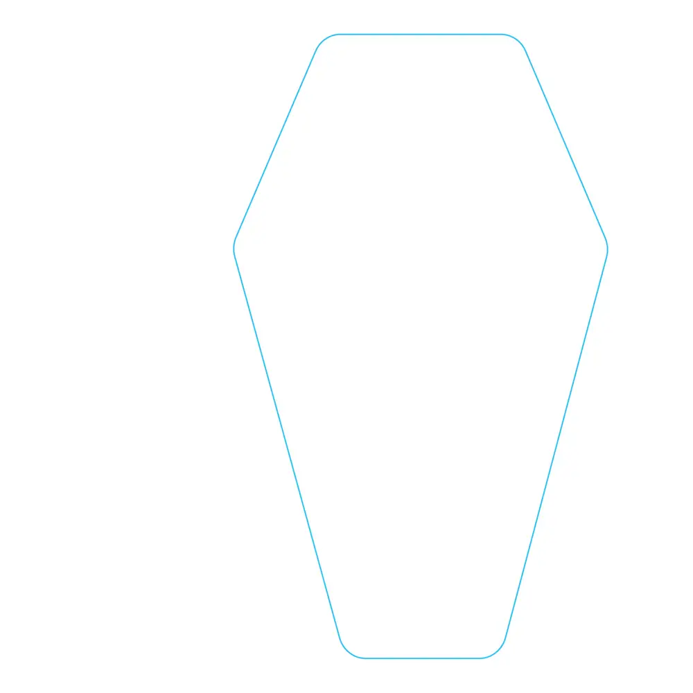 How to Draw A Coffin Step by Step Step  1