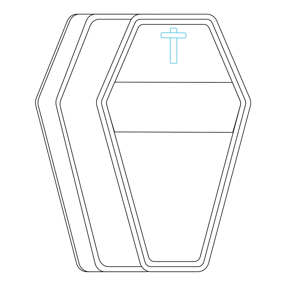 How to Draw A Coffin Step by Step Step  6