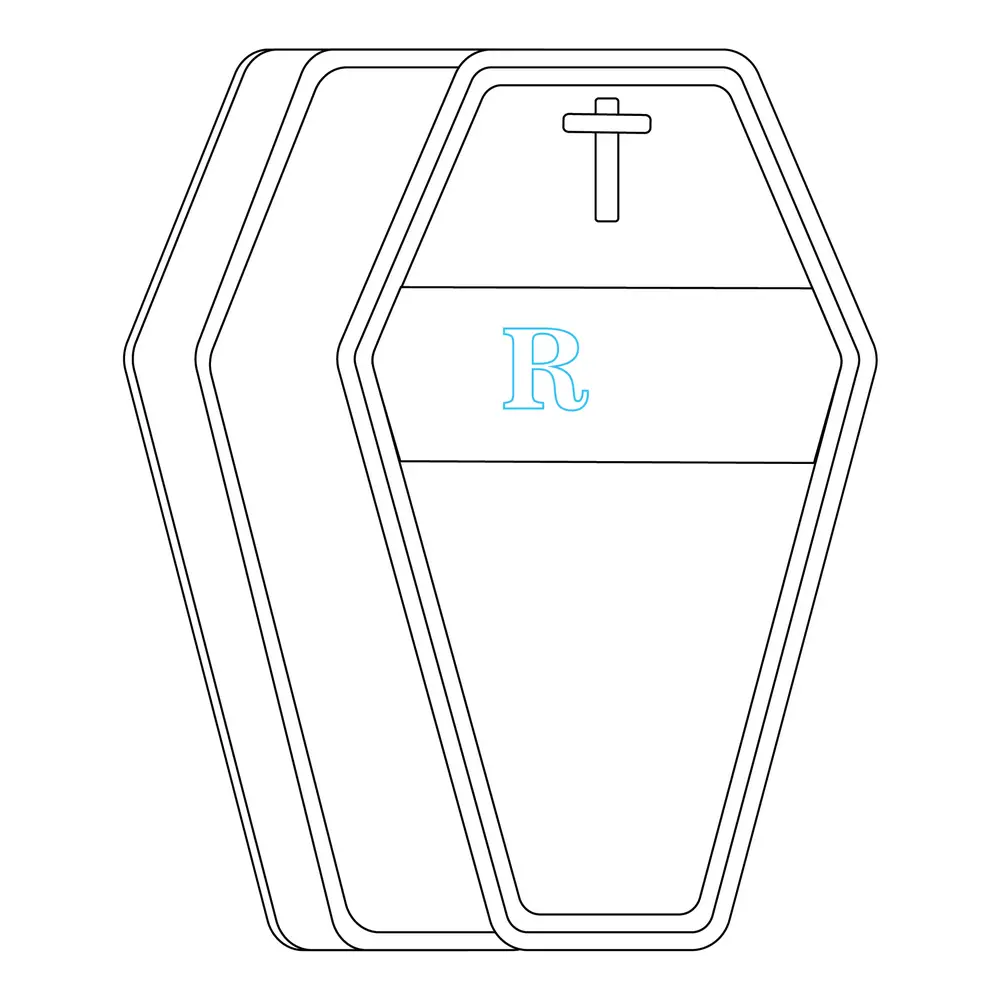 How to Draw A Coffin Step by Step Step  7