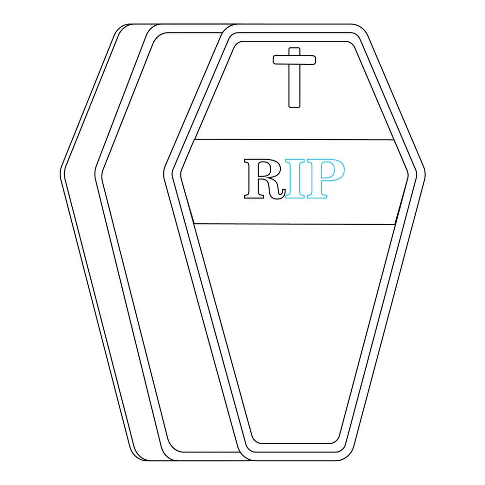 How to Draw A Coffin Step by Step Step  8