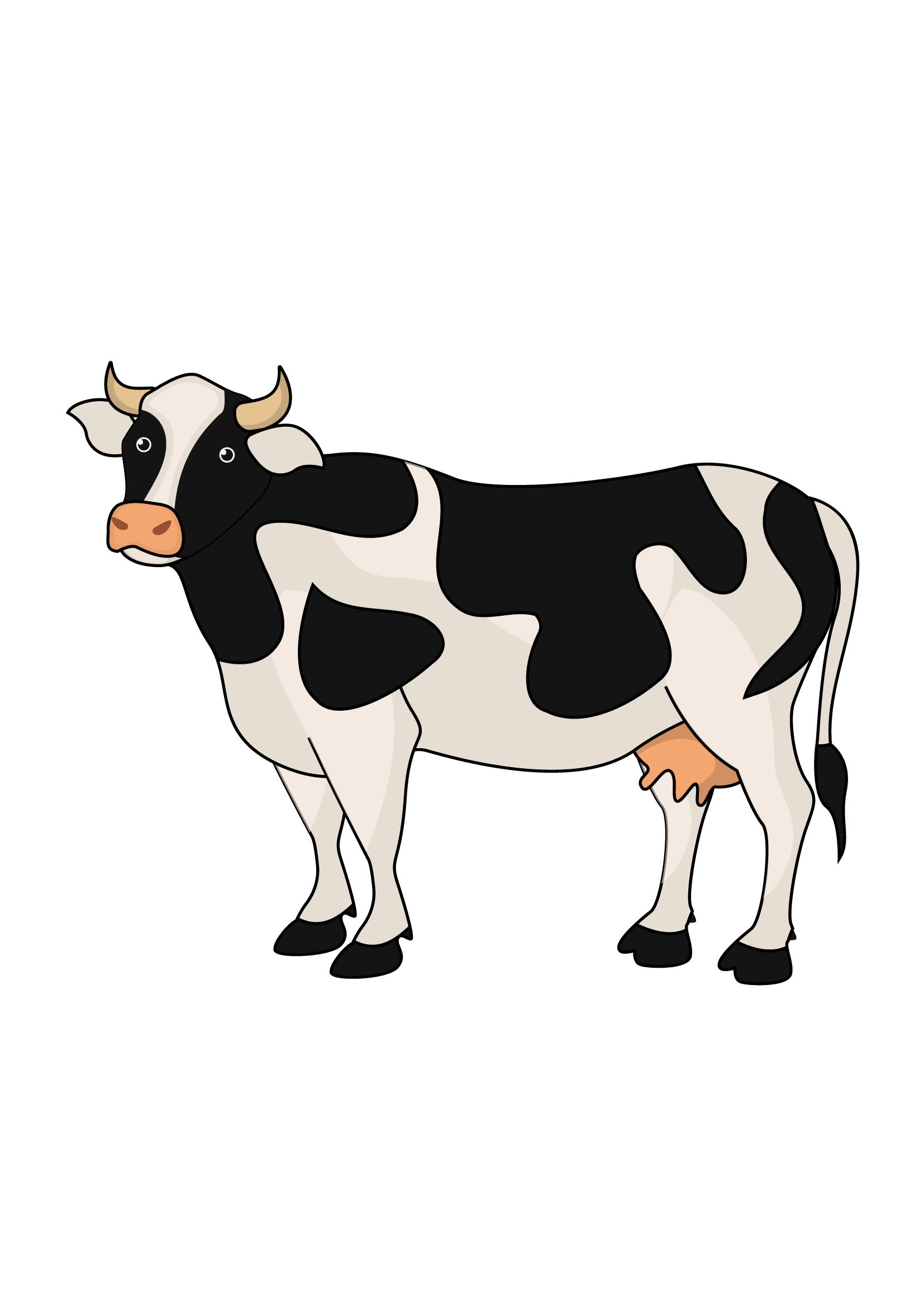 How to Draw A Cow Step by Step Printable