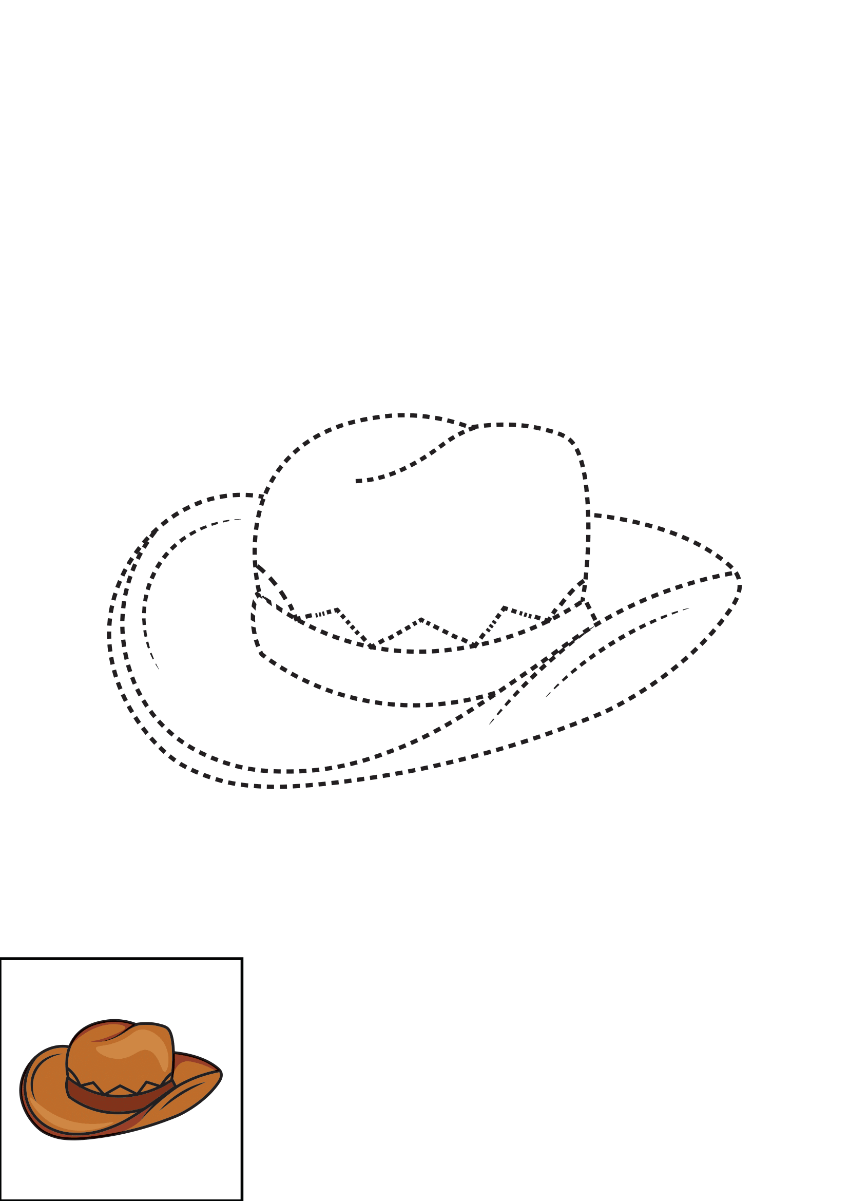 How to Draw A Cowboy Hat Step by Step Printable Dotted