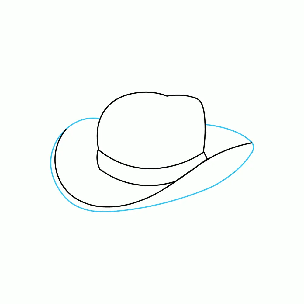 How to Draw A Cowboy Hat Step by Step Step  4