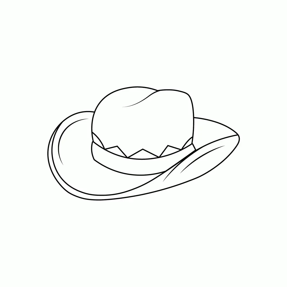 How to Draw A Cowboy Hat Step by Step Step  8
