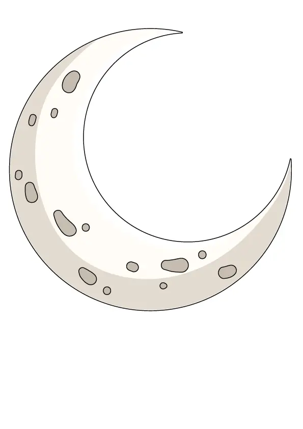 How to Draw A Crescent Moon Step by Step Printable