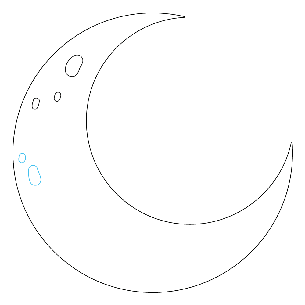 How to Draw A Crescent Moon Step by Step Step  5