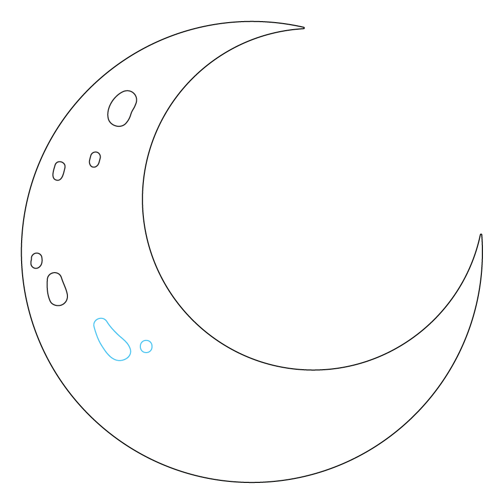 How to Draw A Crescent Moon Step by Step Step  6
