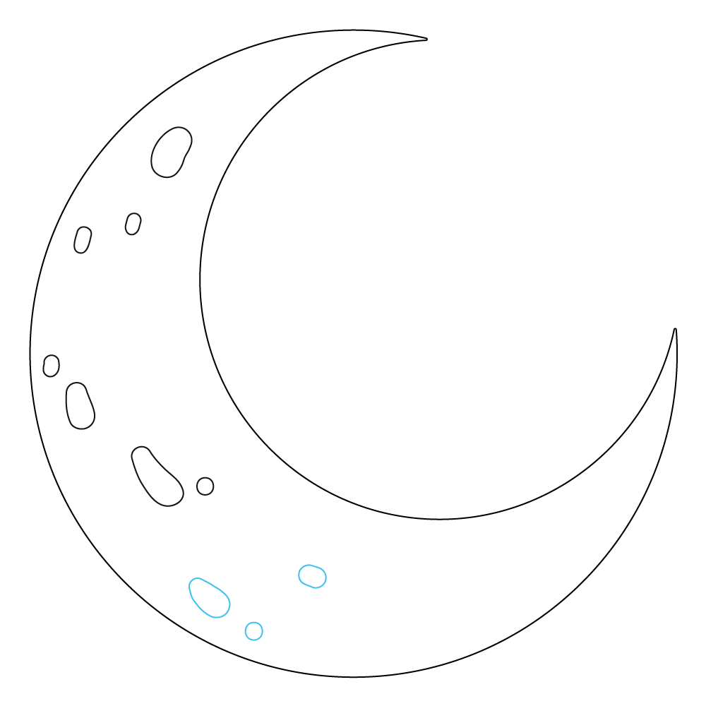 How to Draw A Crescent Moon Step by Step Step  7