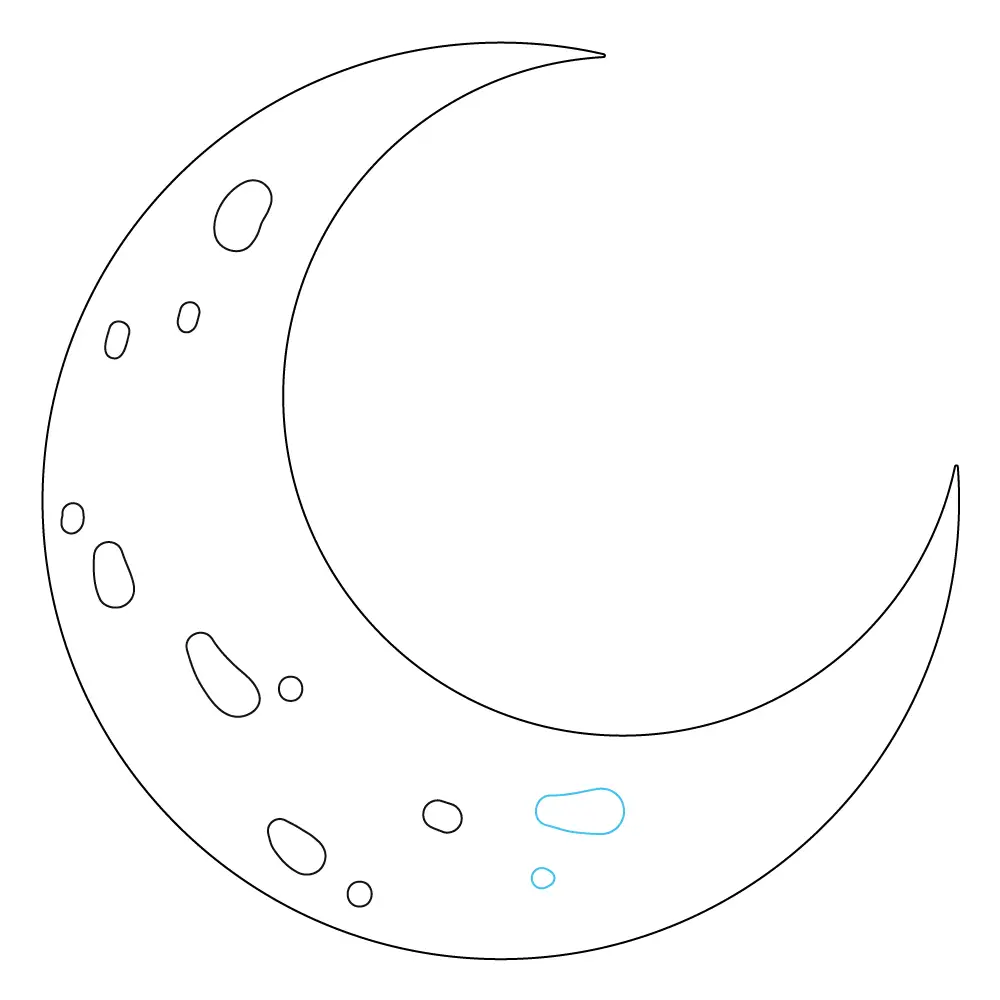 How to Draw A Crescent Moon Step by Step Step  8