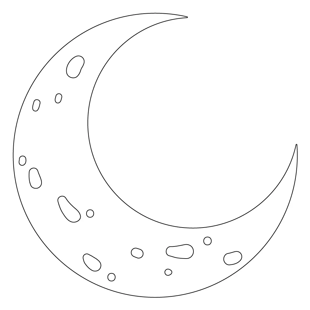 How to Draw A Crescent Moon Step by Step Step  9