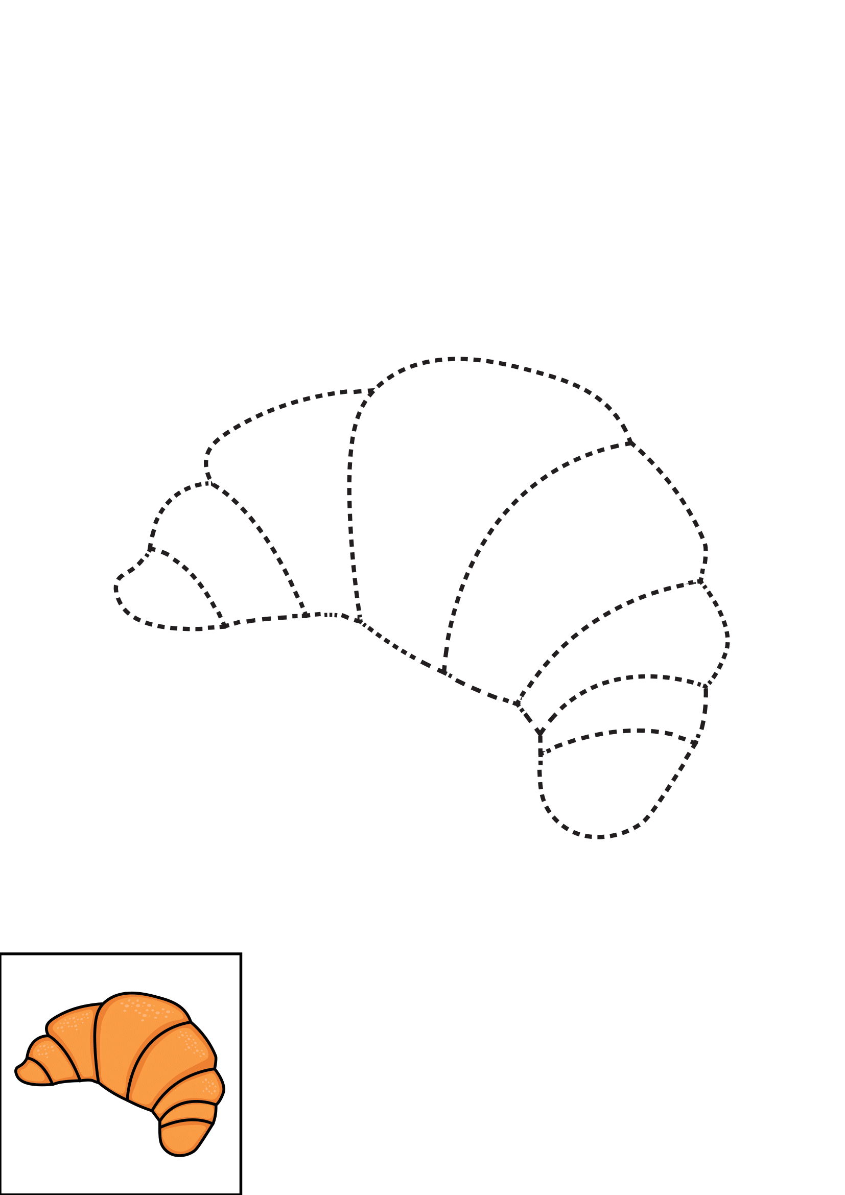 How to Draw A Croissant Step by Step Printable Dotted