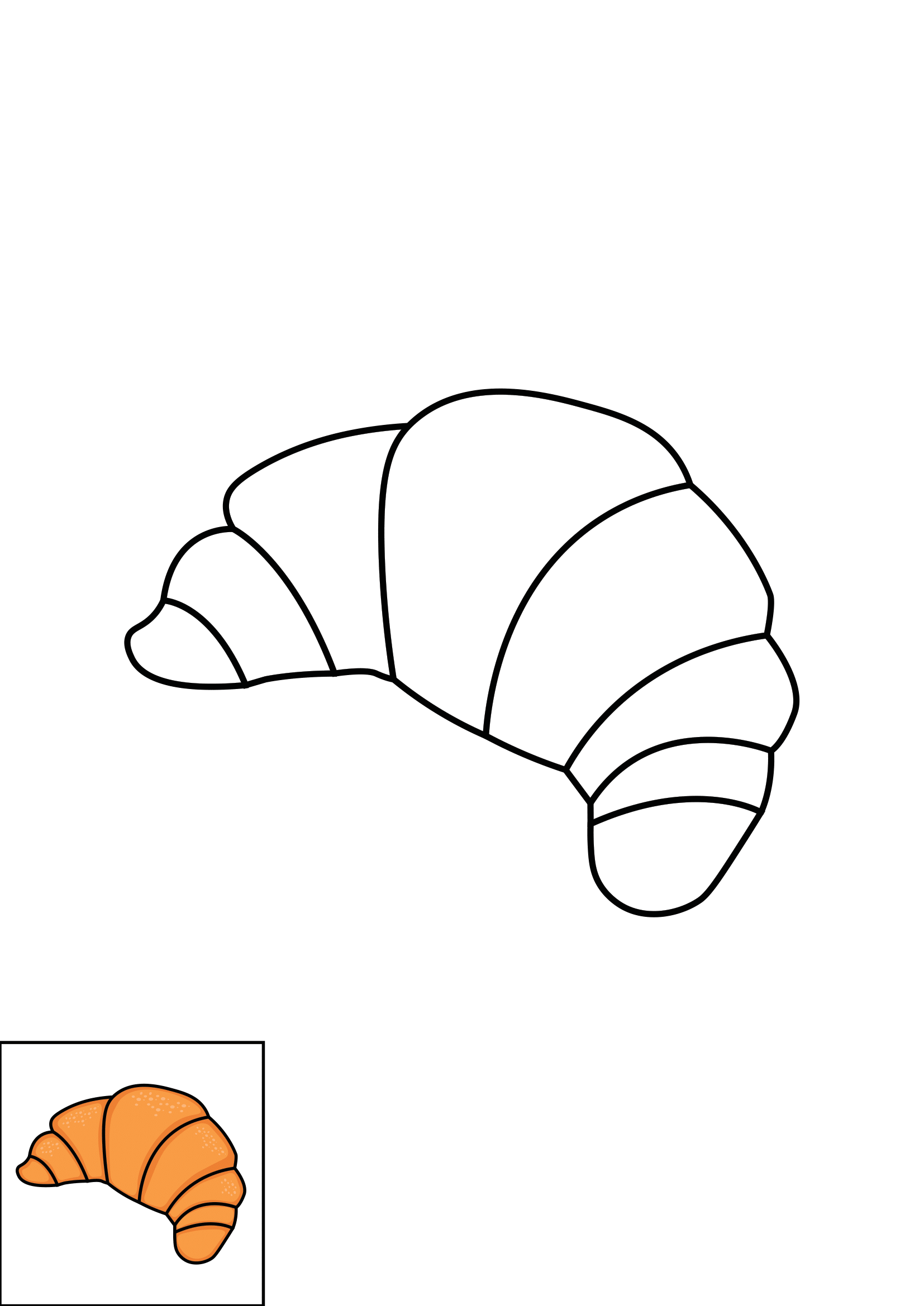 How to Draw A Croissant Step by Step Printable Color