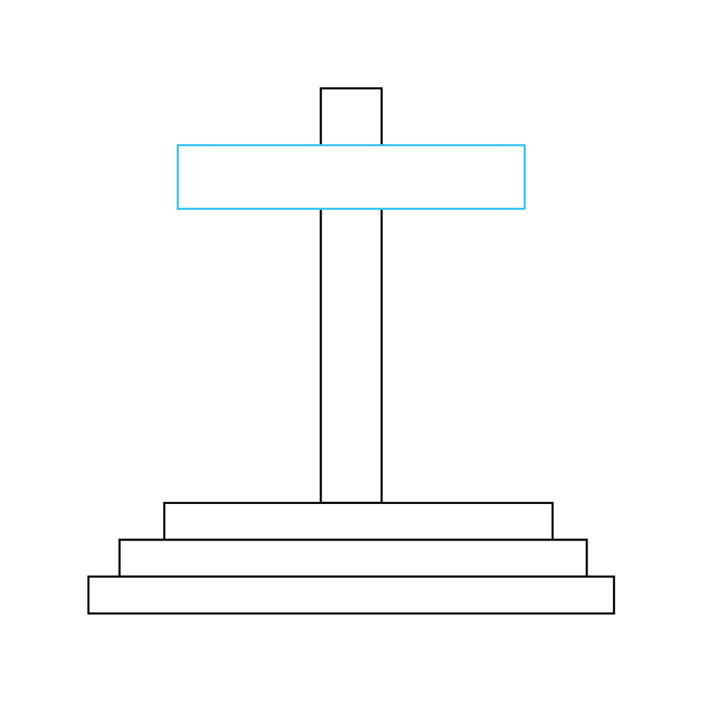 How to Draw A Cross Step by Step Step  4