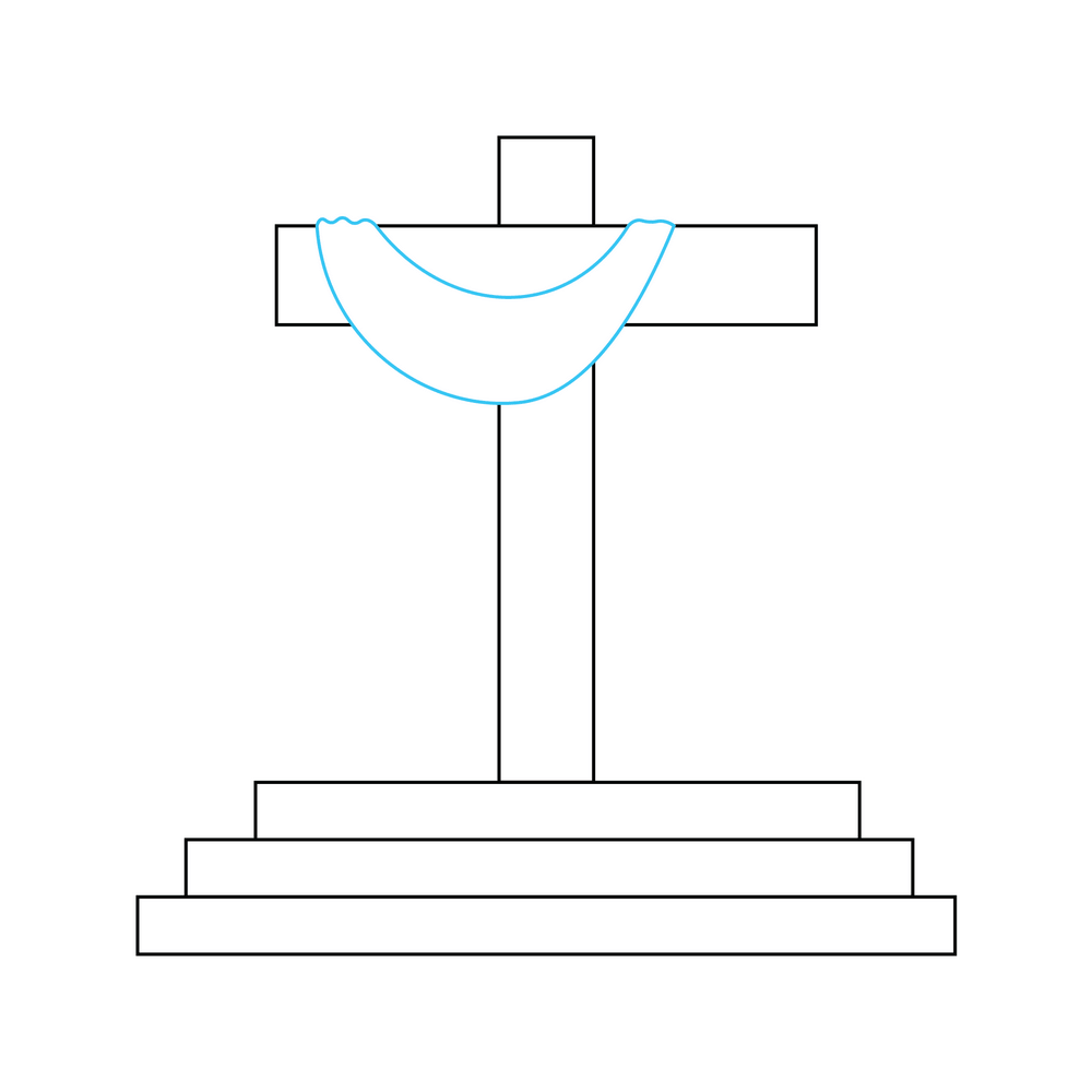 How to Draw A Cross Step by Step Step  5