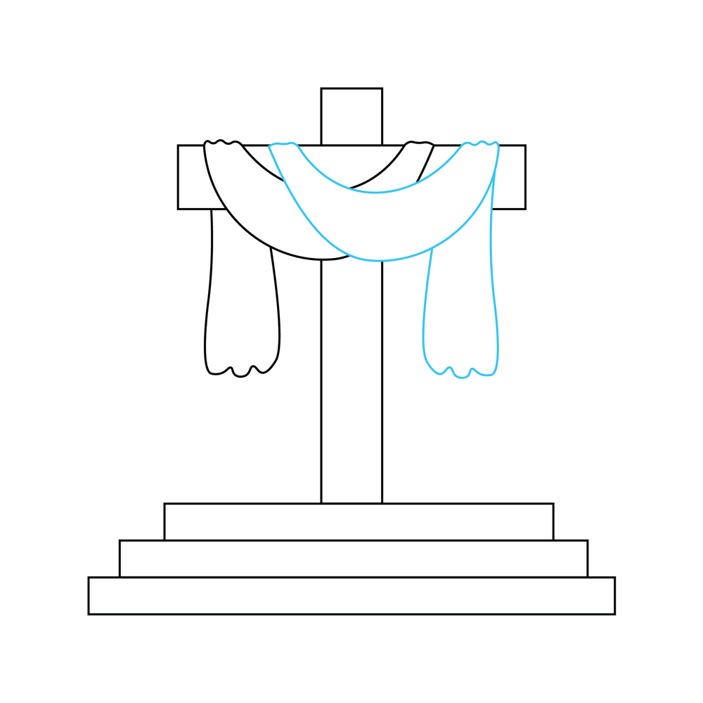 How to Draw A Cross Step by Step Step  7