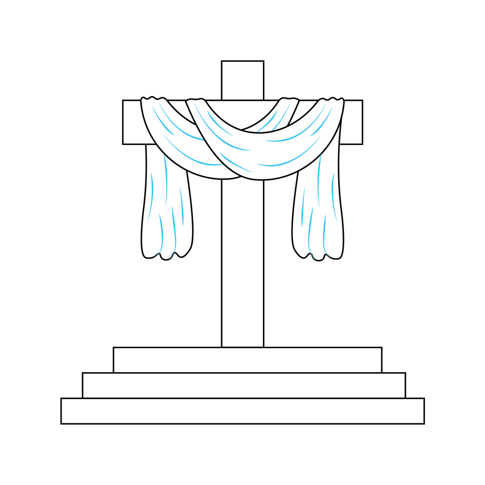 How to Draw A Cross Step by Step Step  8