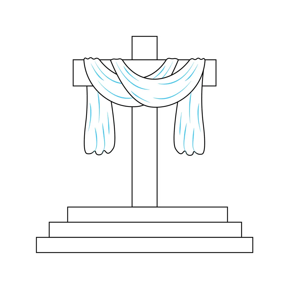 How to Draw A Cross Step by Step Step  8