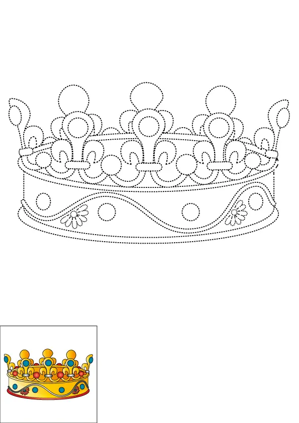 How to Draw A Crown Step by Step Printable Dotted