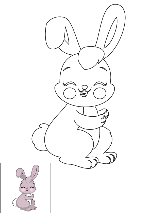 How to Draw A Cute Bunny Step by Step Printable Color