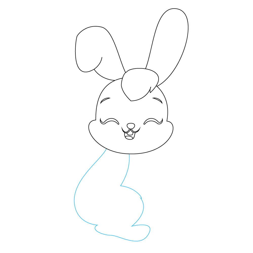 How to Draw A Cute Bunny Step by Step Step  5