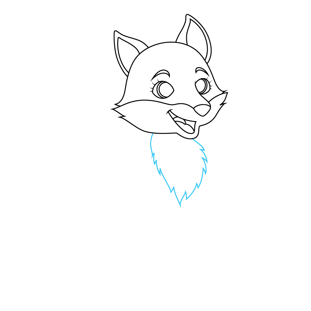 How to Draw A Cute Fox Step by Step Step  7