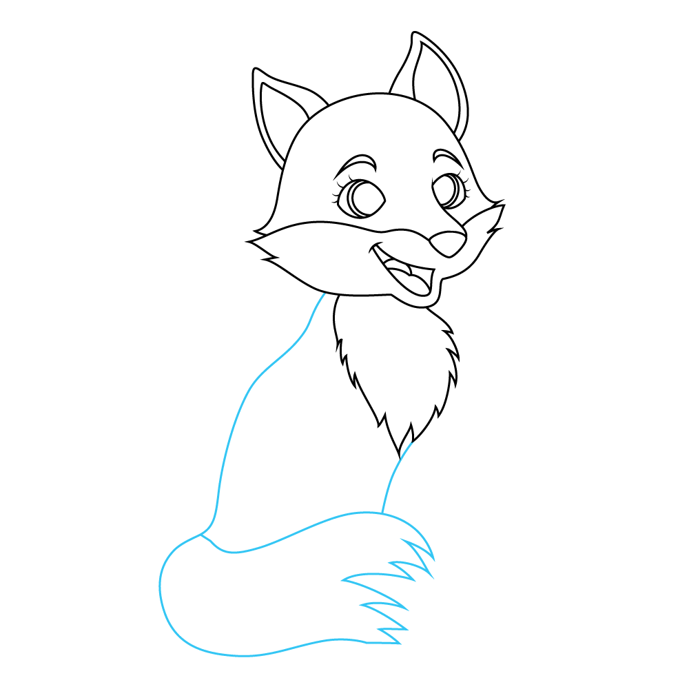 How to Draw A Cute Fox Step by Step Step  8