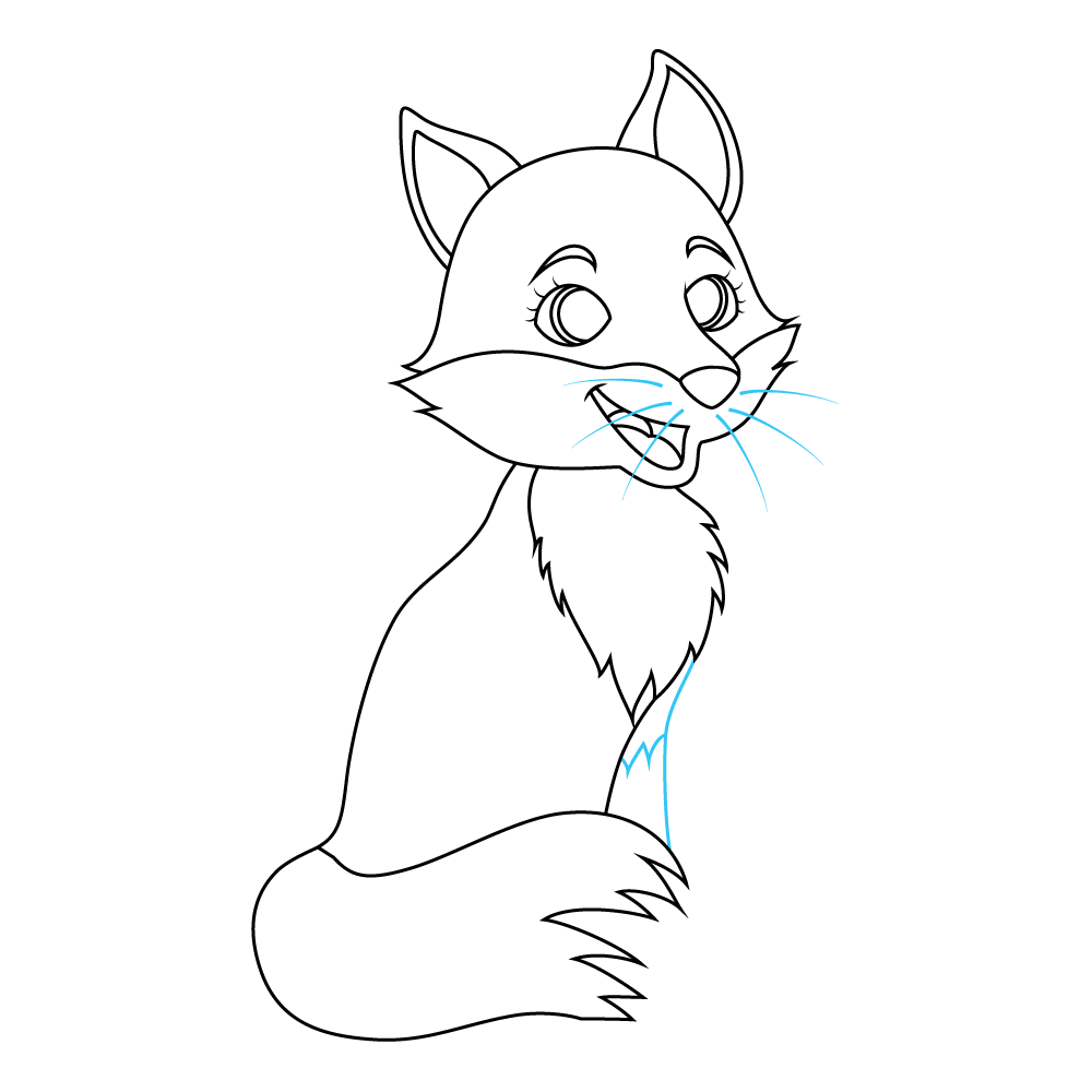 How to Draw A Cute Fox Step by Step Step  9