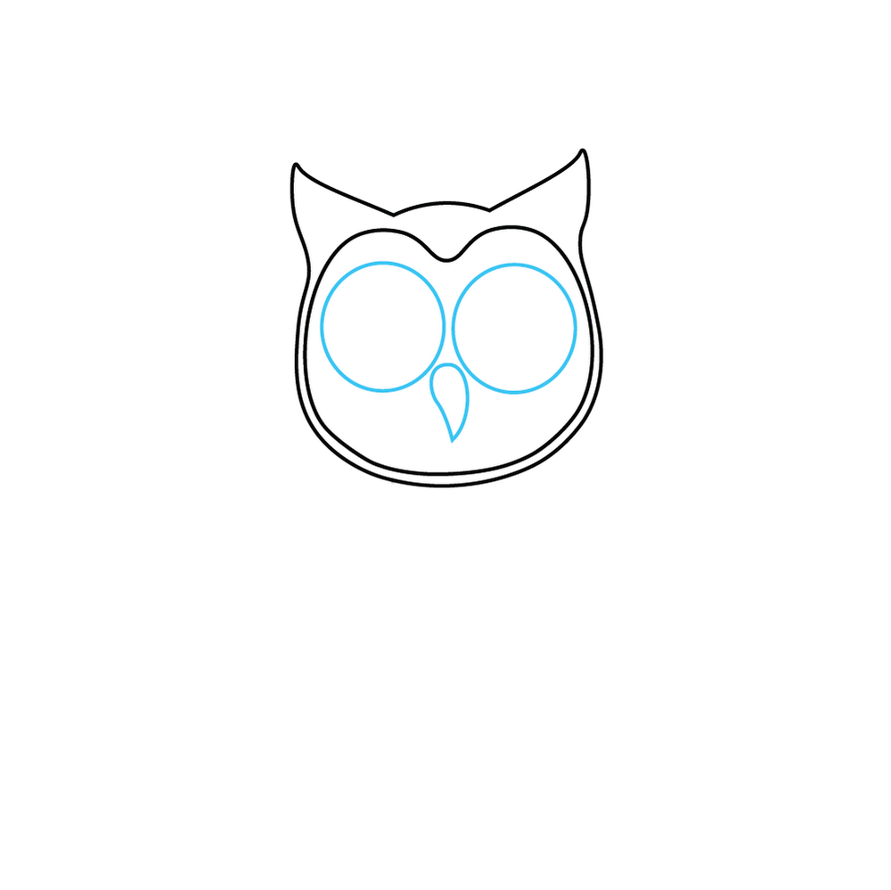 How to Draw A Cute Owl Step by Step Step  3