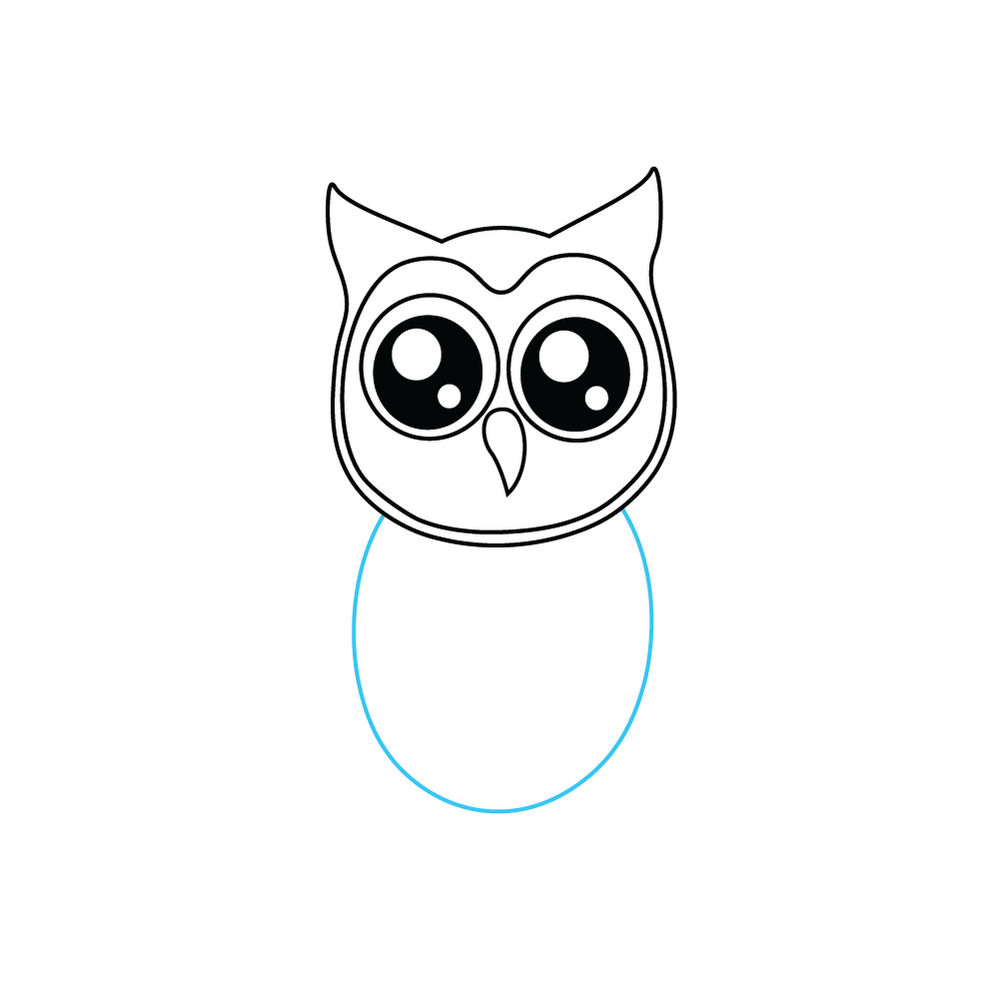 How to Draw A Cute Owl Step by Step Step  5