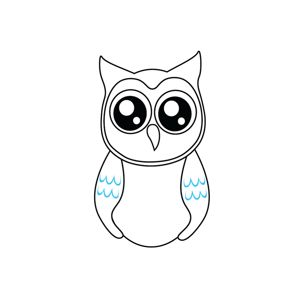 How to Draw A Cute Owl Step by Step Step  7