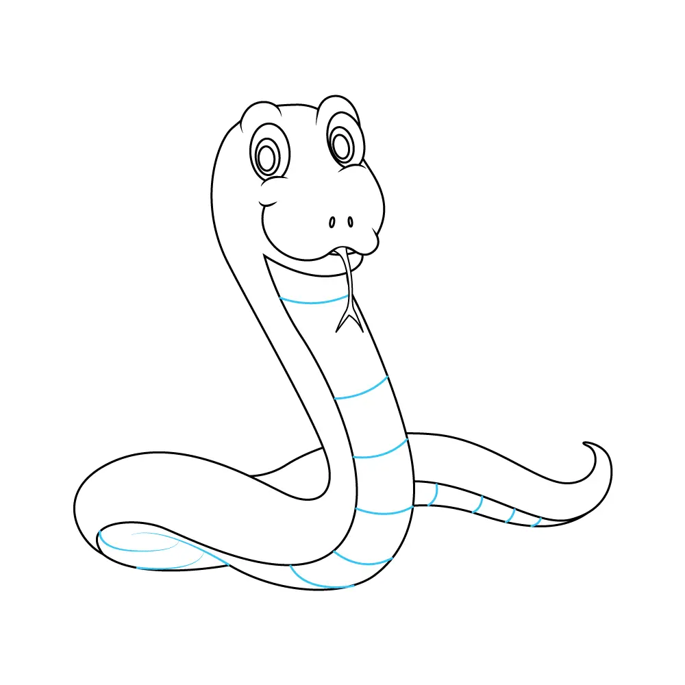 How to Draw A Cute Snake Step by Step Step  10