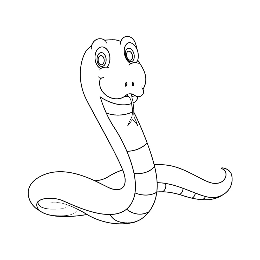 How to Draw A Cute Snake Step by Step Step  11