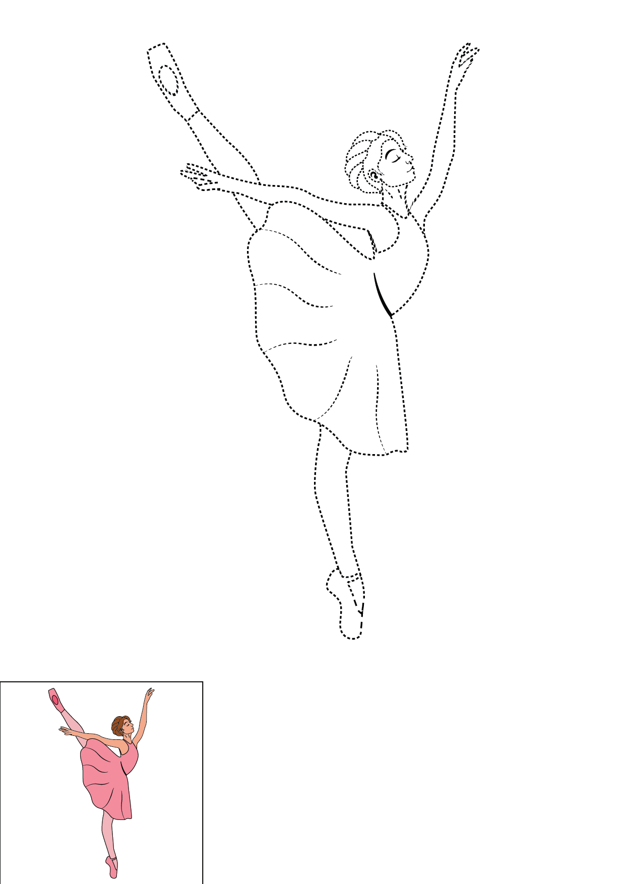 How to Draw A Dancer Step by Step Printable Dotted