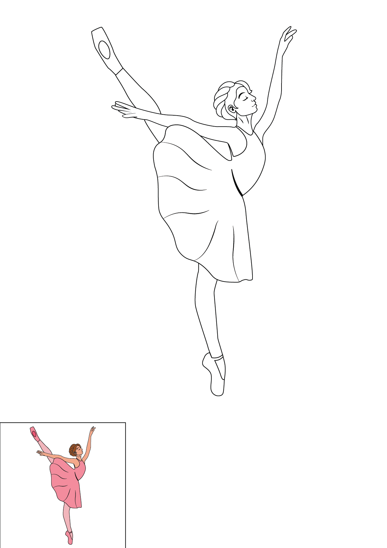 How to Draw A Dancer Step by Step Printable Color