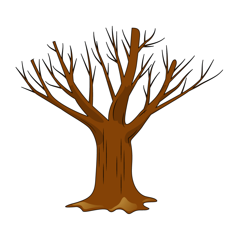 How to Draw A Dead Tree Step by Step